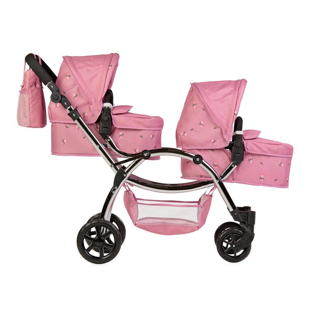 Roma Darcie Twin Dolls Pram Pink