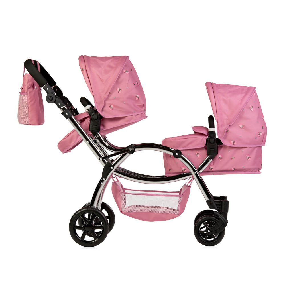 Roma Darcie Twin Dolls Pram Pink