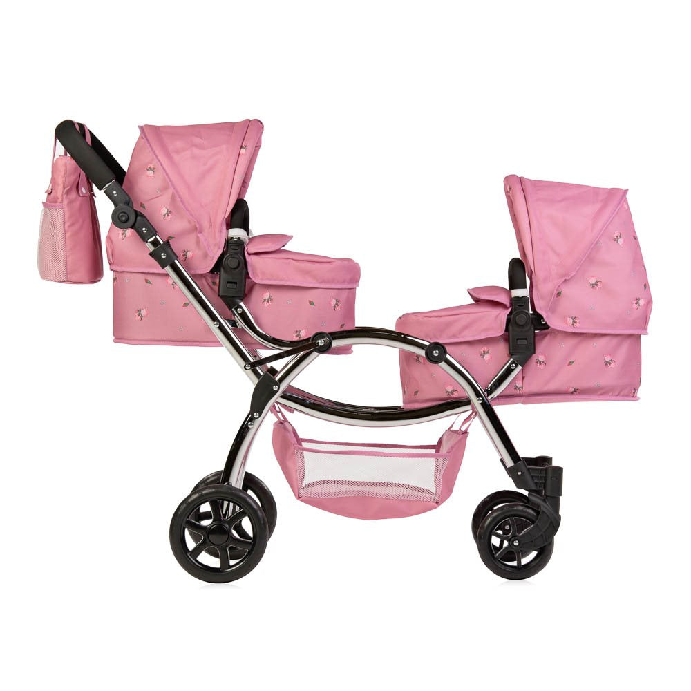 Roma Darcie Twin Dolls Pram Pink