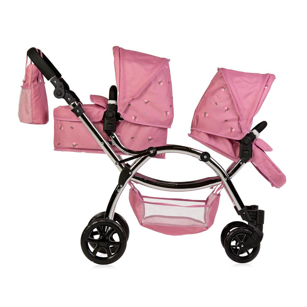 Roma Darcie Twin Dolls Pram Pink