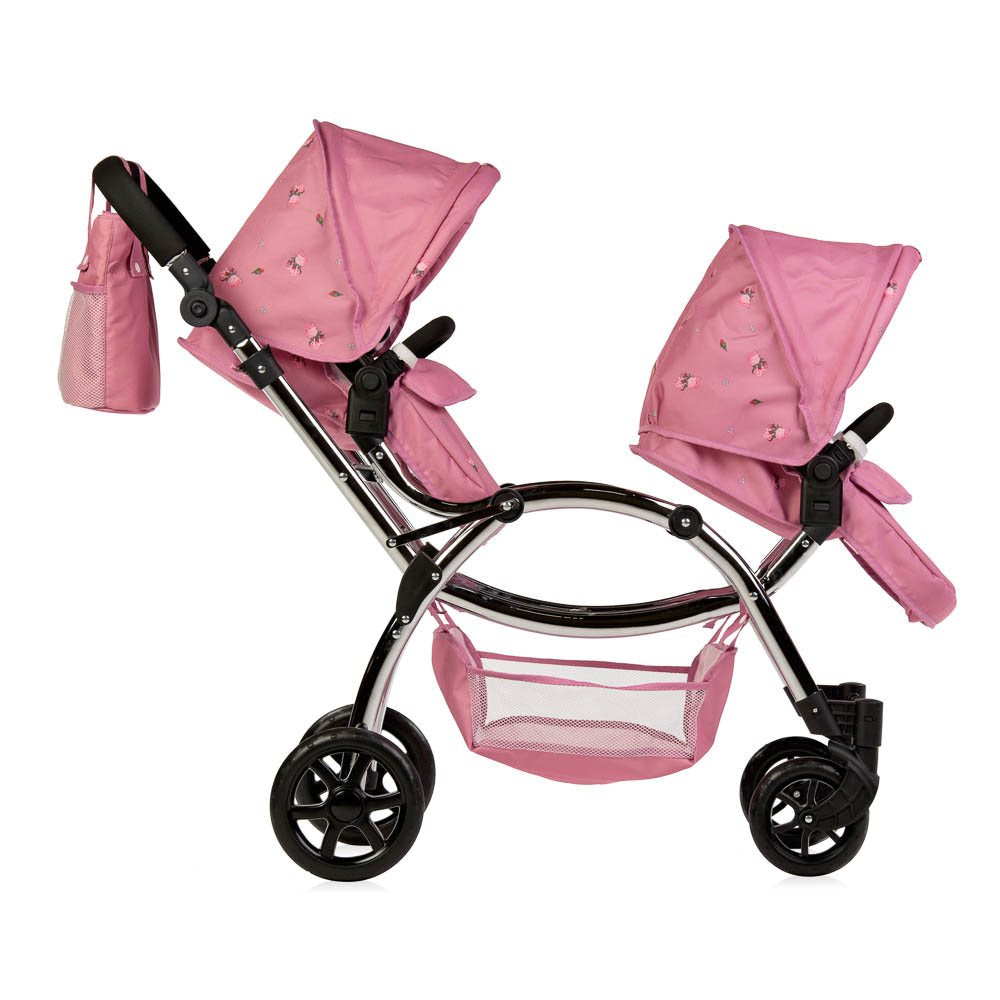 Roma Darcie Twin Dolls Pram Pink
