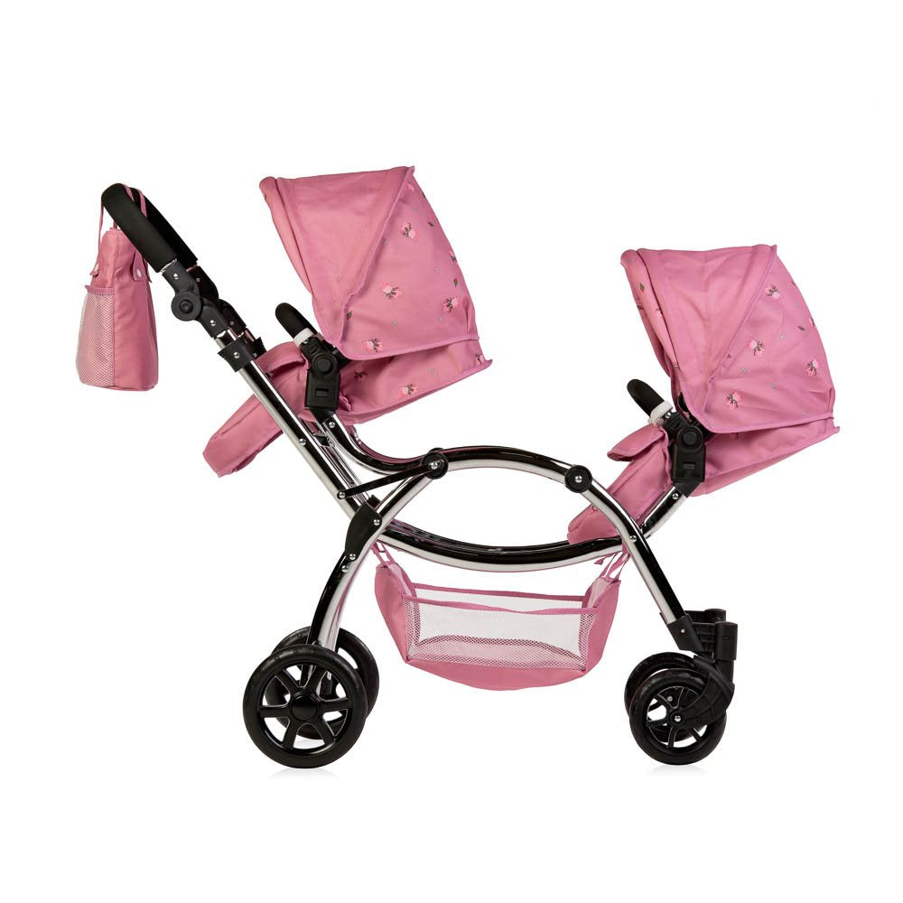 Roma Darcie Twin Dolls Pram Pink