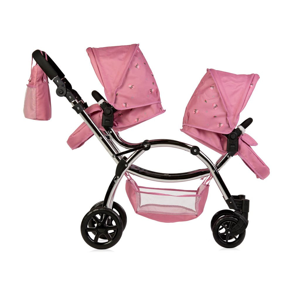 Roma Darcie Twin Dolls Pram Pink