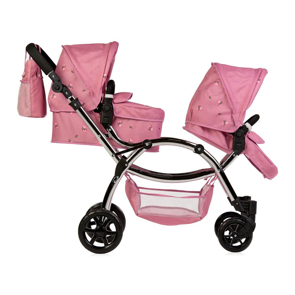 Roma Darcie Twin Dolls Pram Pink
