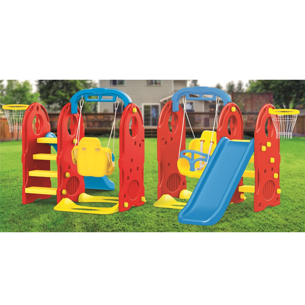 Dolu 4-in-1 Playground, Swing and Slide Set