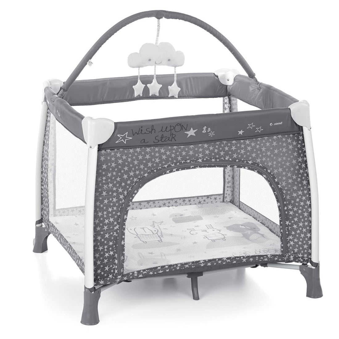 Jané Travel Fun Playpen with Toy Arch & Carry Bag – 0 to 3 Years, Star