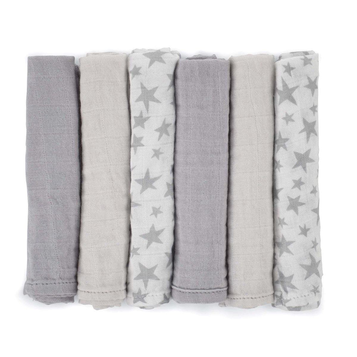 Bamboo Muslin Cloths For Baby 35 x 35 cm (6-Pack), Star