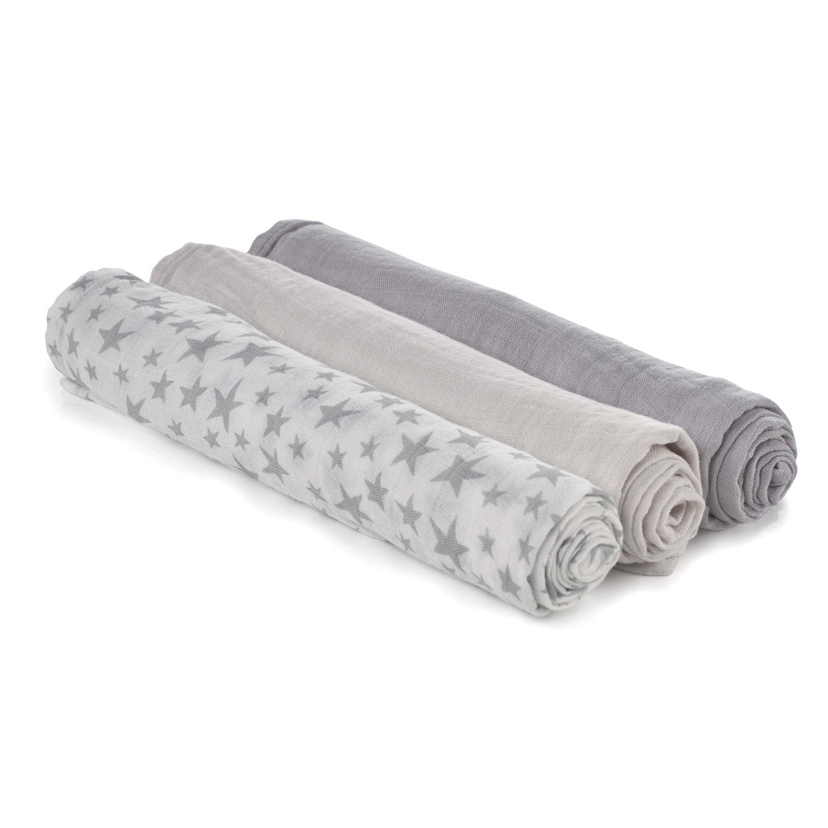 Large Bamboo Muslin Cloths For Baby, 80 x 80 cm (3-Pack), Star