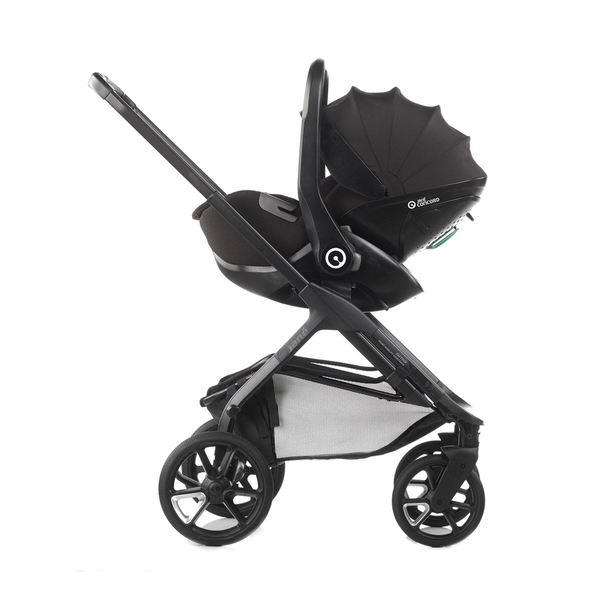 Jane Crosslight-3 Trio Kombibaby 360 Lie-Flat Car Seat Travel System, Special Edition Silver Shadow