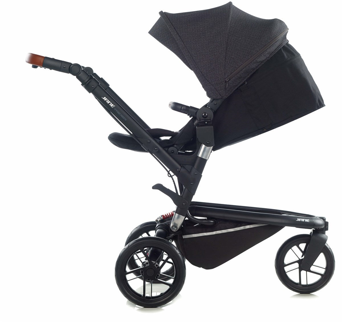 Jané Trider Travel System Bundle with Transporter Plus & Koos R1 i-Size Car Seat, Black