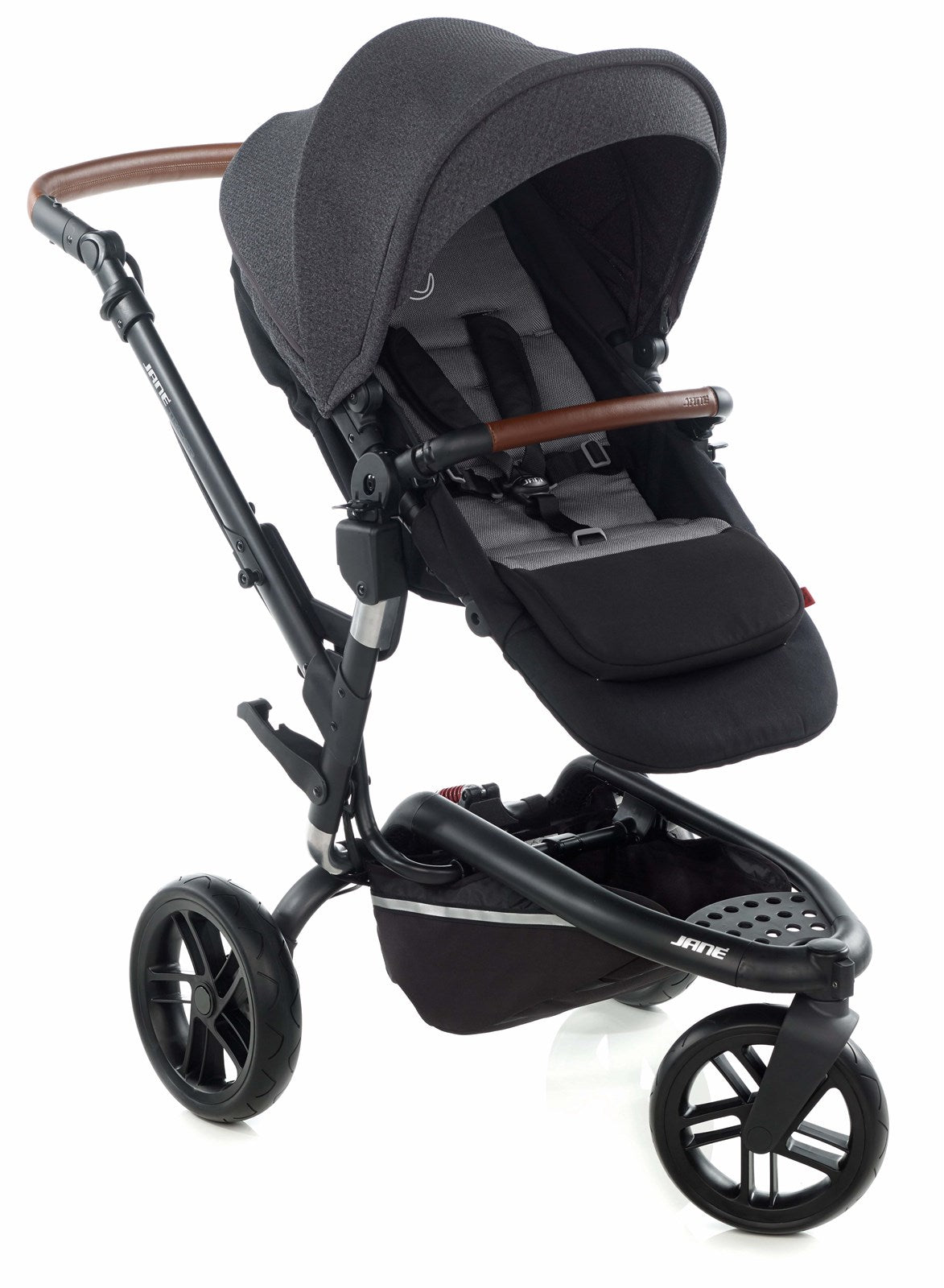 Jané Trider Travel System Bundle with Transporter Plus & Koos R1 i-Size Car Seat, Black