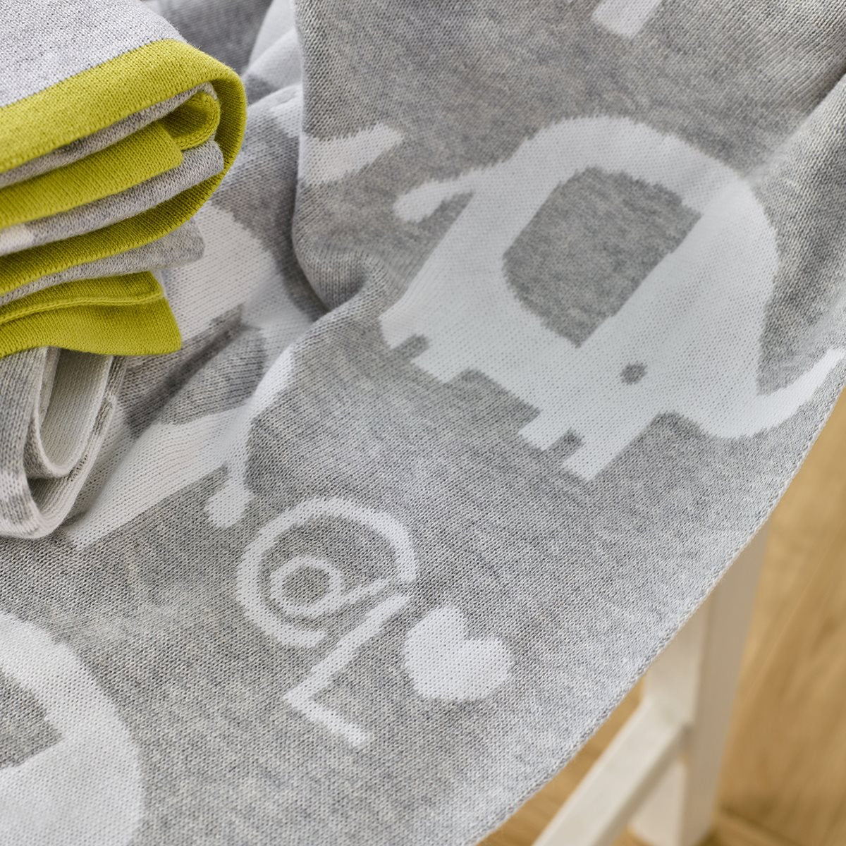 Clair De Lune Eli the Elephant Reversible Blanket