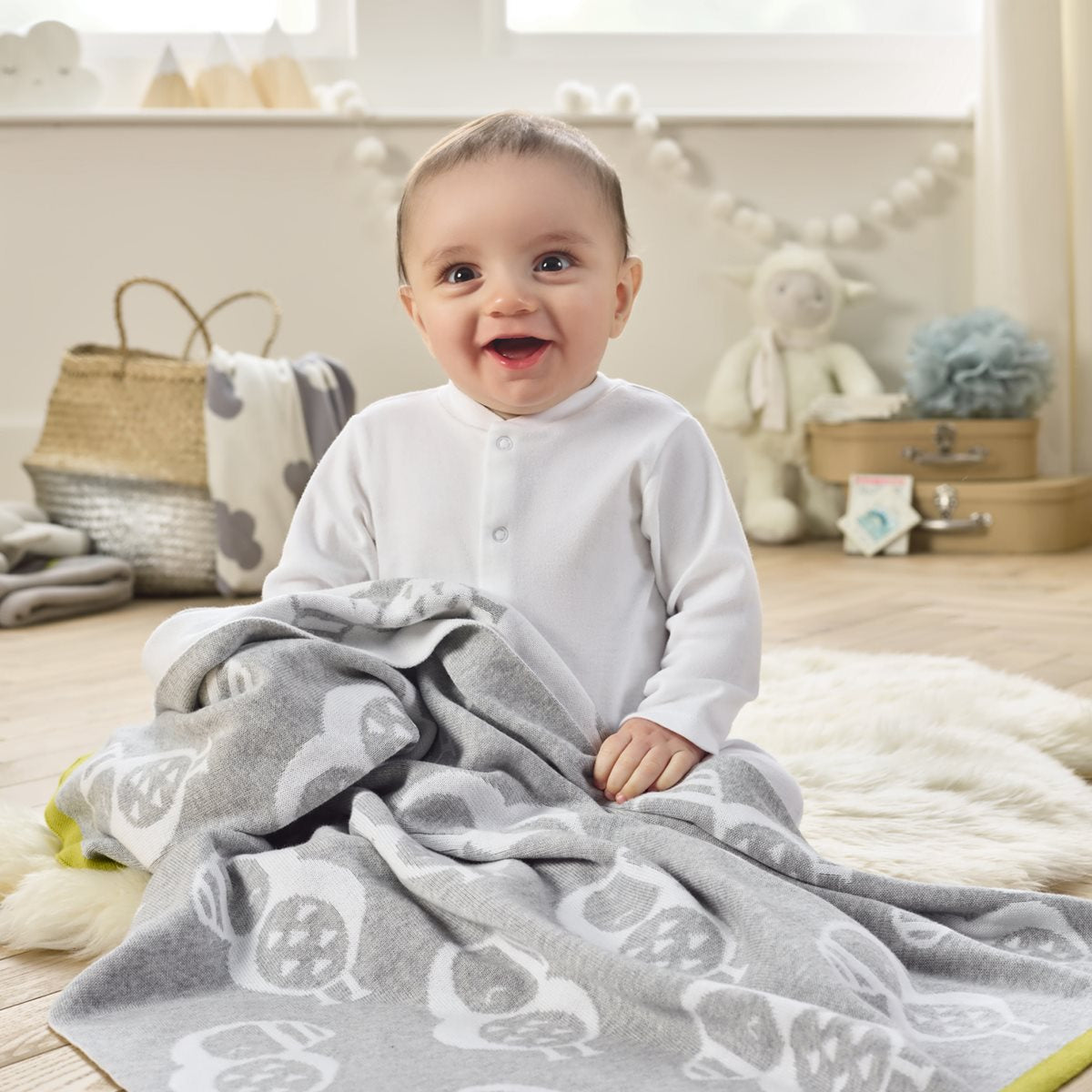 Clair De Lune Piper the Puffin Reversible Blanket