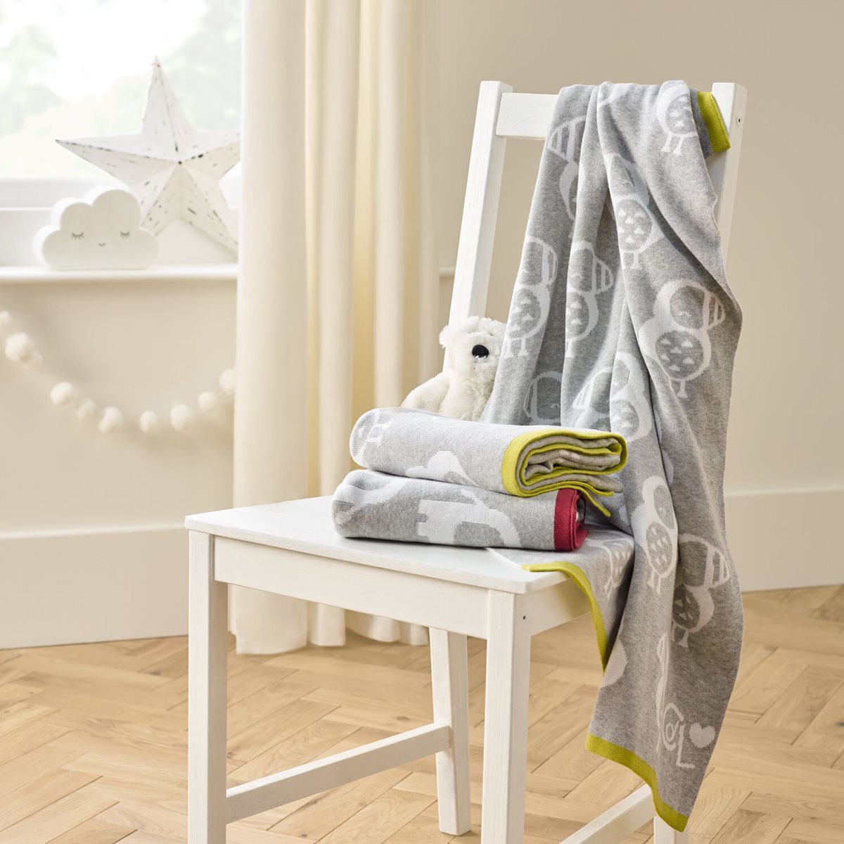 Clair De Lune Piper the Puffin Reversible Blanket