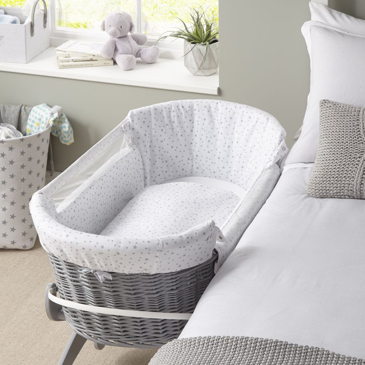 Clair De Lune Stars and Stripes Bedside Crib