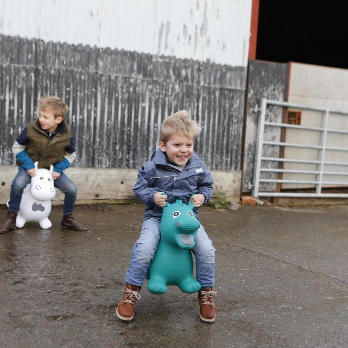 Happy Hopperz Green Dragon Inflatable Bouncy Animal Ride-On Toy