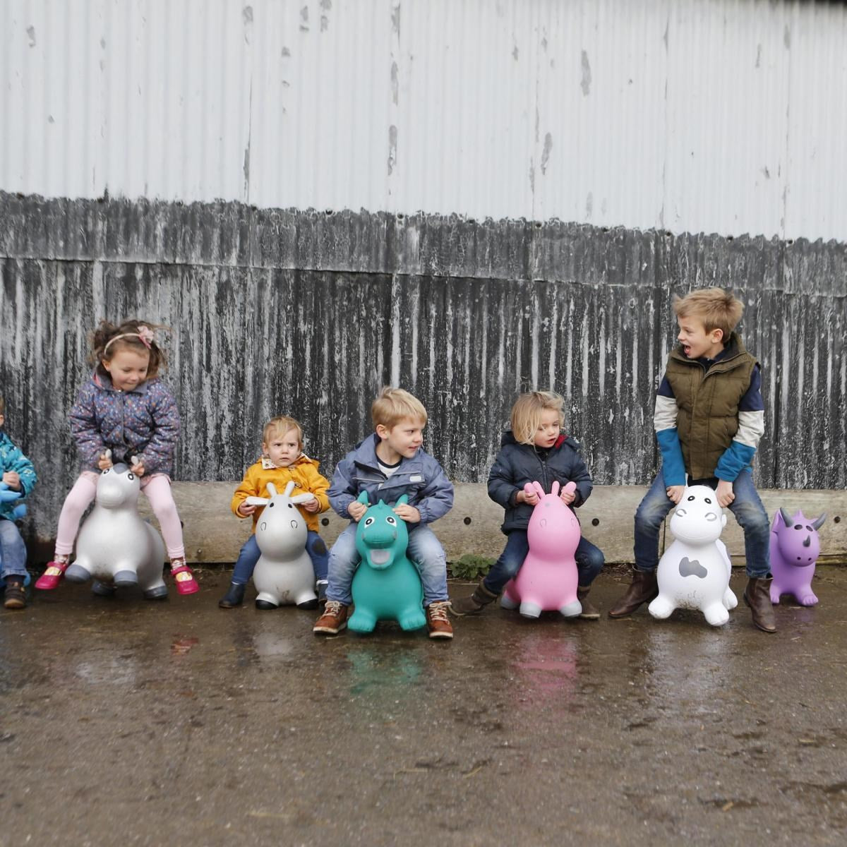 Happy Hopperz Green Dragon Inflatable Bouncy Animal Ride-On Toy