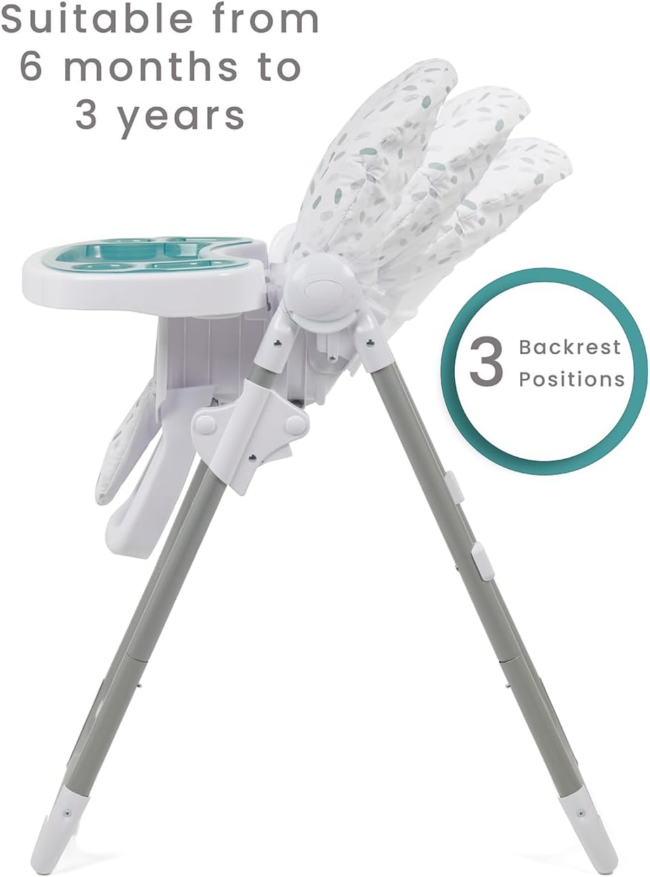 Hi Lo Highchair and Junior Chair, 6 Heights, 3 Recline Positions, Removable 2 Layer Tray