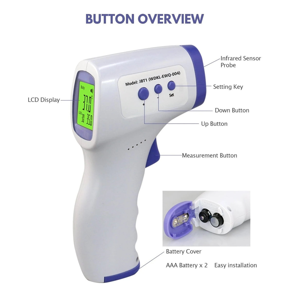 Jabees JBT1 Non-Contact Forehead Infrared Thermometer