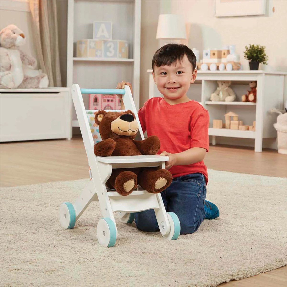 Melissa & Doug Mine To Love - Wooden Play Dolls Stroller