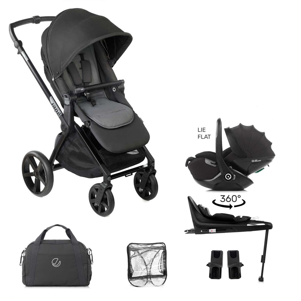 Jane Muum-4 Kombibaby 360 Lie-Flat Car Seat Travel System
