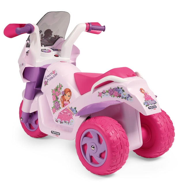 Peg Perego Flower Princess 6V Electric Ride-On Motorcycle with Lights & Sounds, 2+ Years