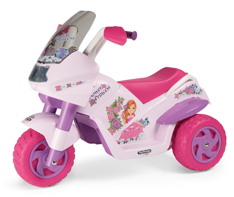 Peg Perego Flower Princess 6V Electric Ride-On Motorcycle with Lights & Sounds, 2+ Years