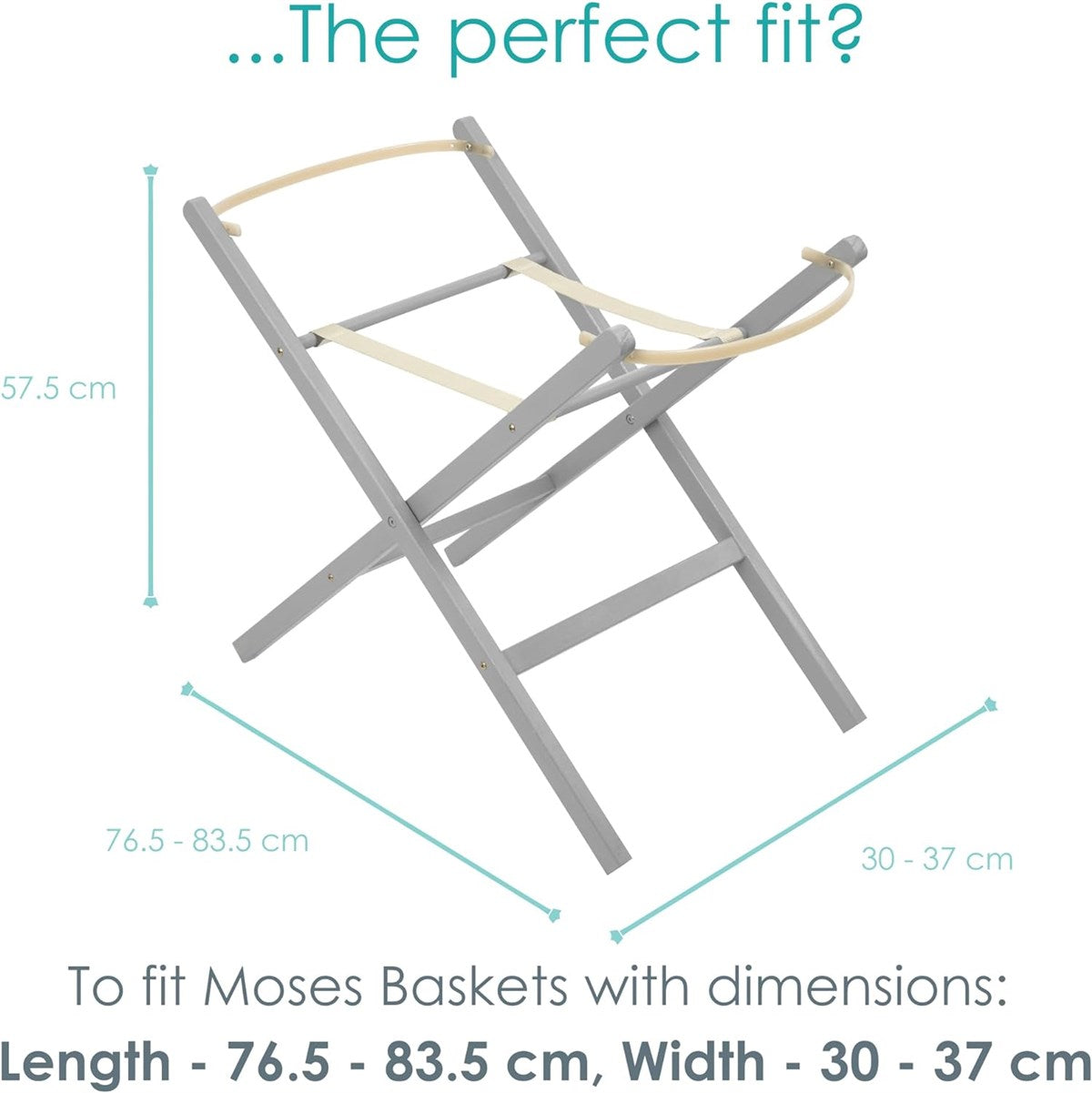 Clair De Lune Folding Wooden Moses Basket Stand