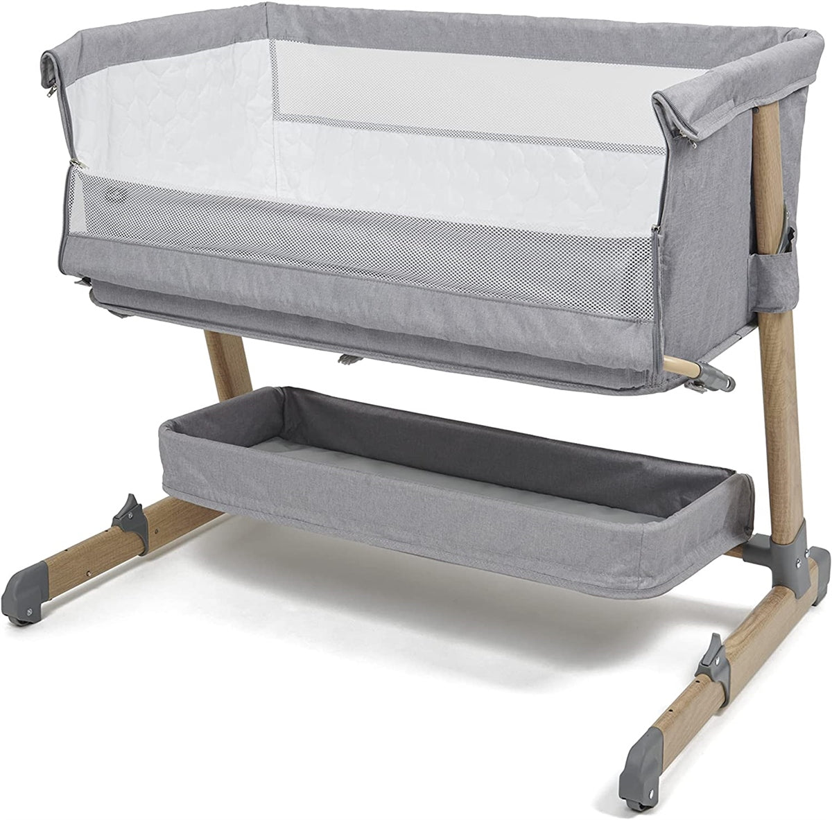 BabyLo Cozi Sleeper² inc Storage Shelf, Mattress and in Wood Effect