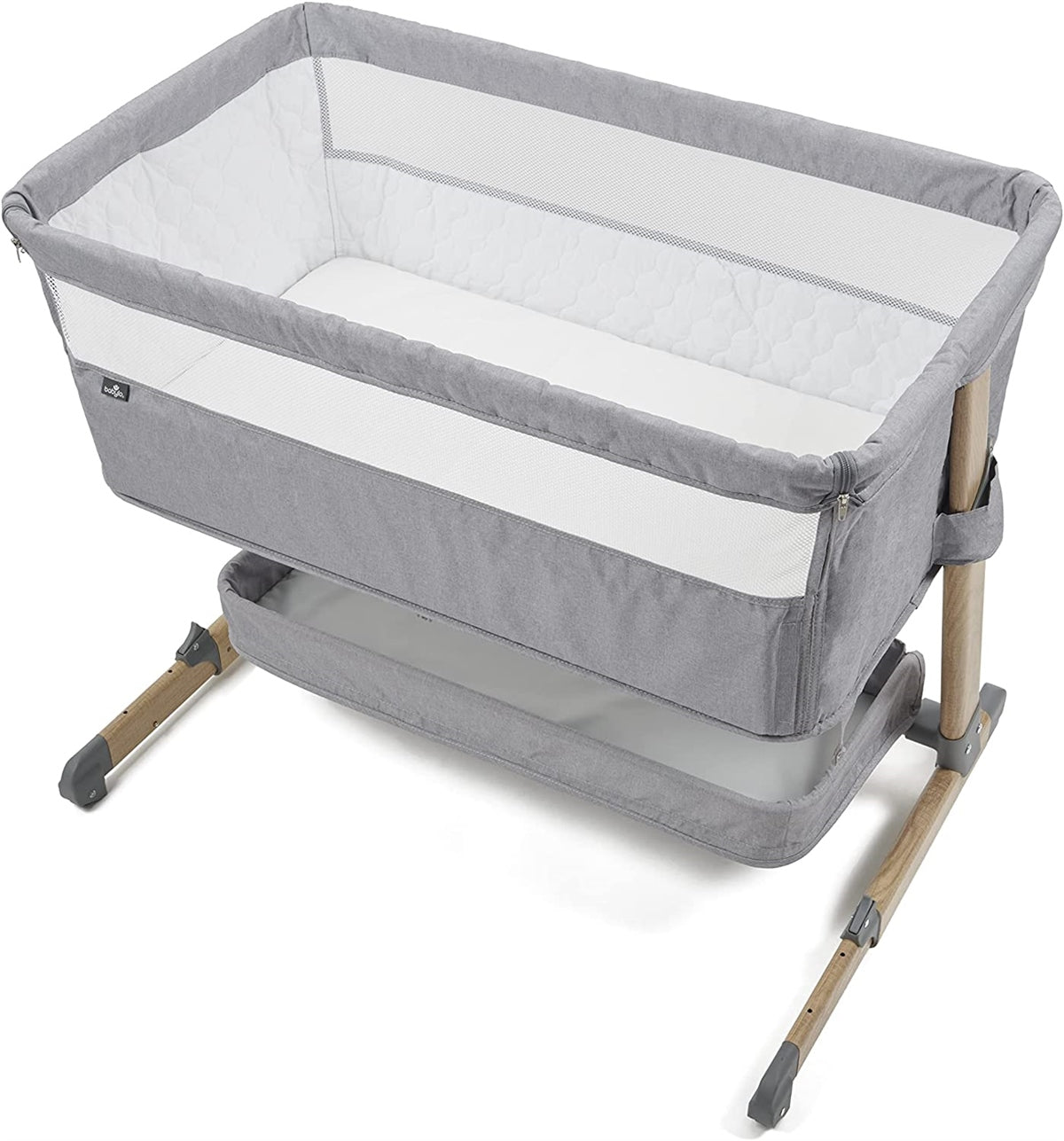 BabyLo Cozi Sleeper² inc Storage Shelf, Mattress and in Wood Effect