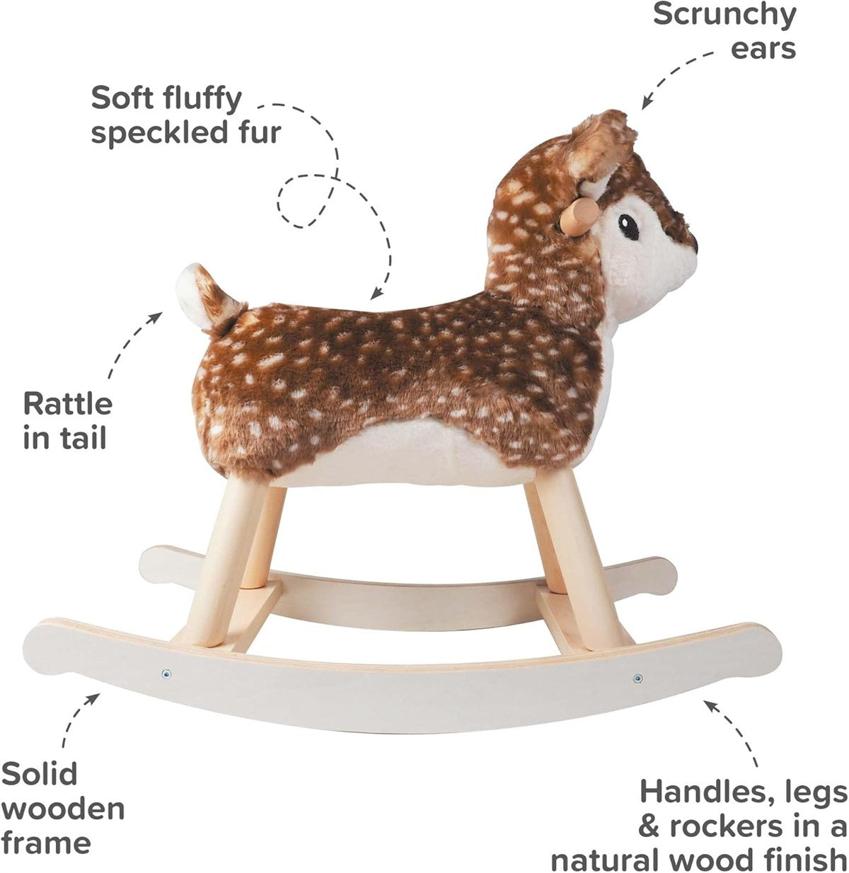 Little Bird Told Me Willow Rocking Deer - Woodland Ride-On Toy for Toddlers (9 Months+)
