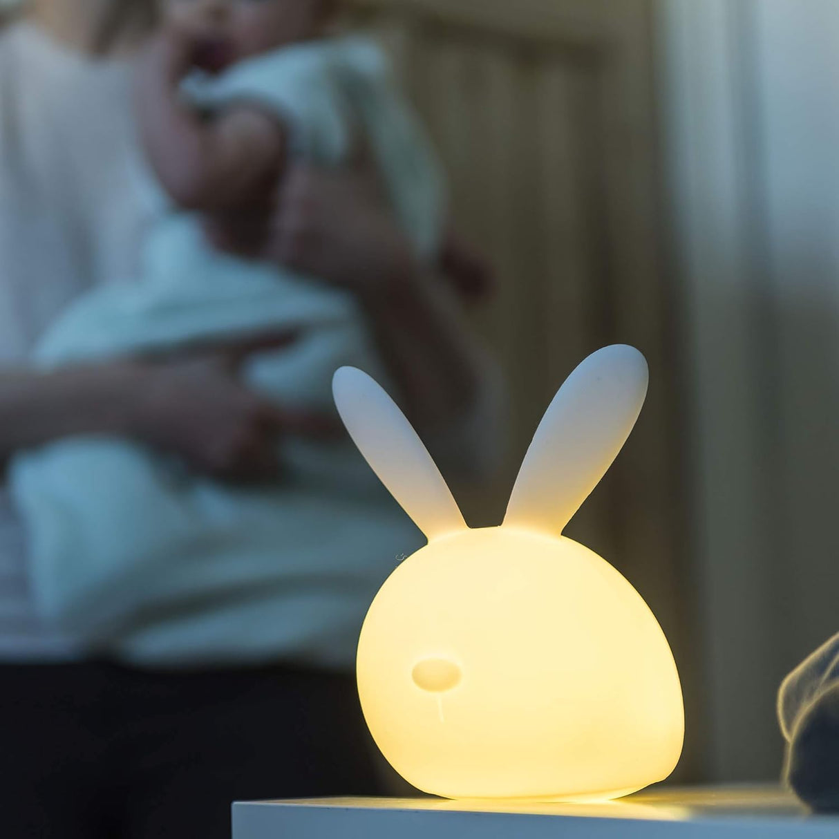 Nattou LED-Night Light Bunny of Silicone, Voice Activation, 7 Colours, BPA-Free