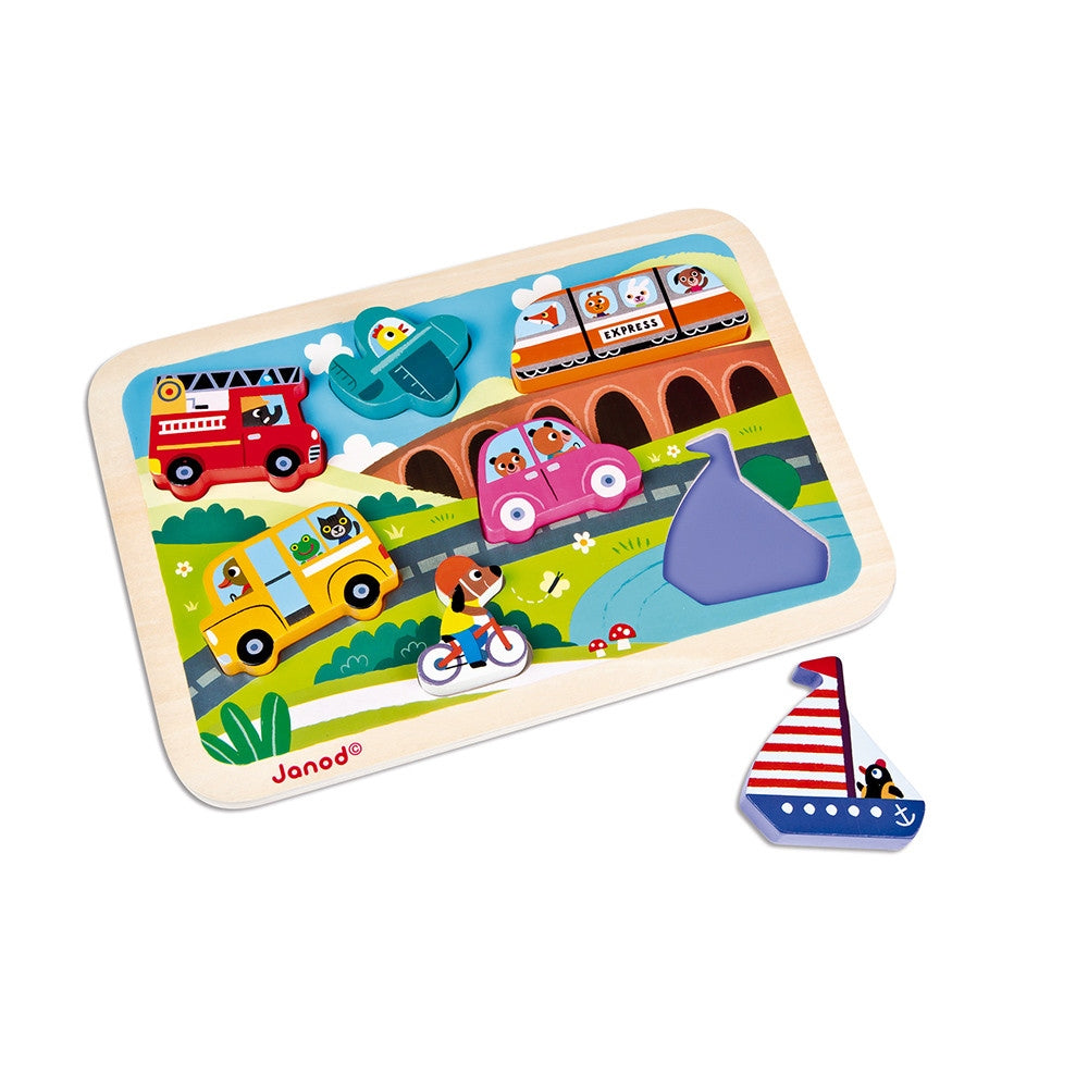 Janod Vehicles Chunky Puzzle