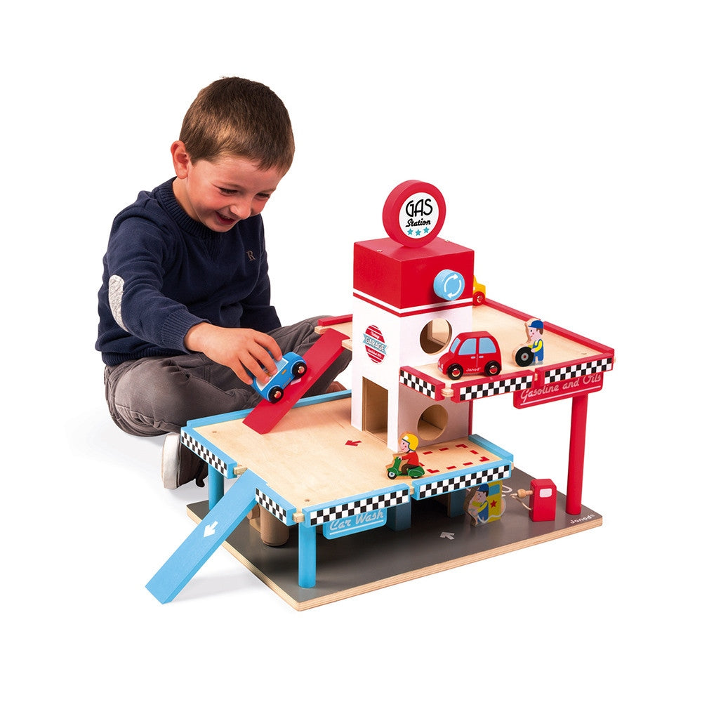 Janod Petrol Station Playset