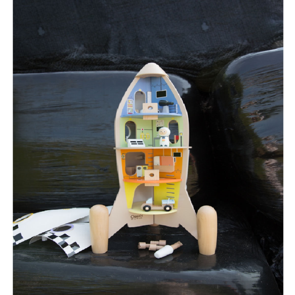 Classic World Wooden Rocket Ship Children's Toy