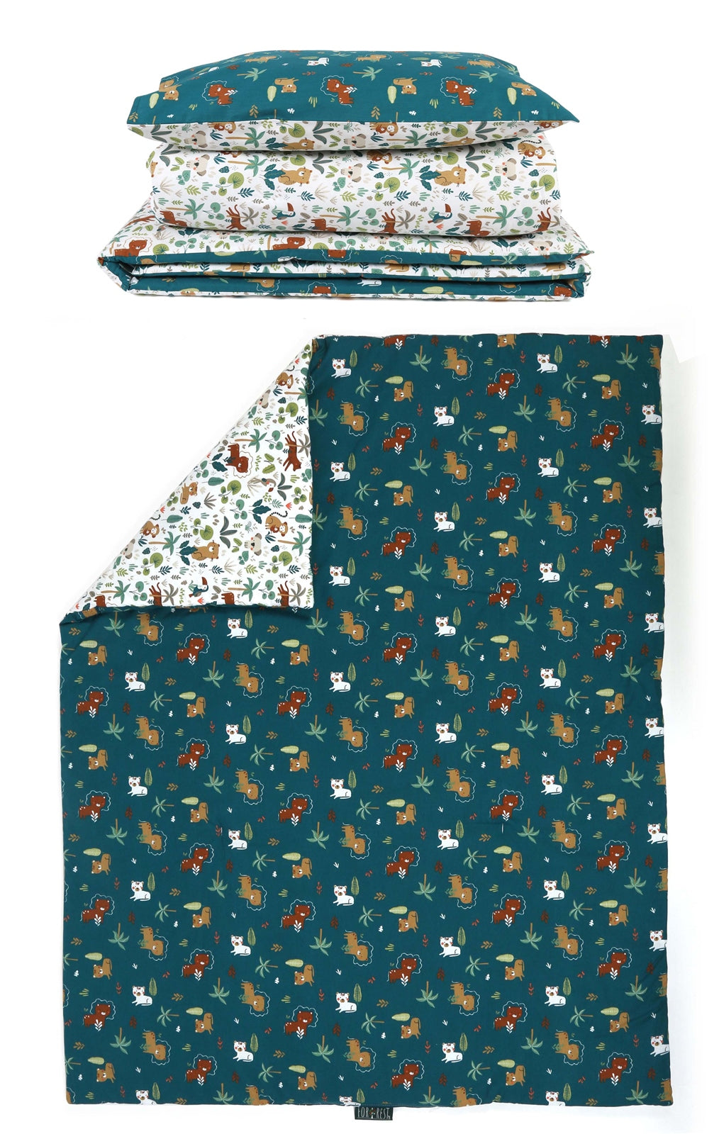 Forrest 3 Piece Reversible Cot Bed Set, Jungle