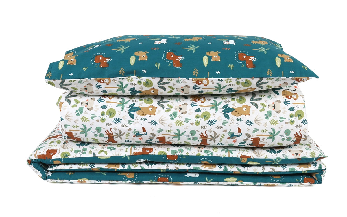 Forrest 3 Piece Reversible Cot Bed Set, Jungle