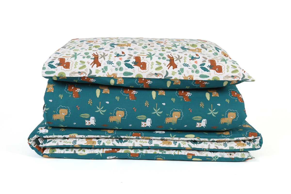 Forrest 3 Piece Reversible Cot Bed Set, Jungle