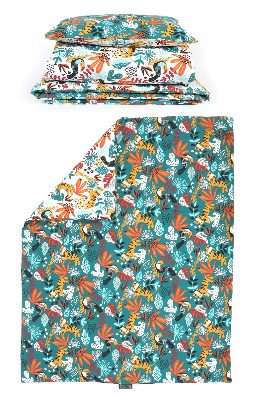 Forrest 3 Piece Reversible Cot Bed Set, Rainforest