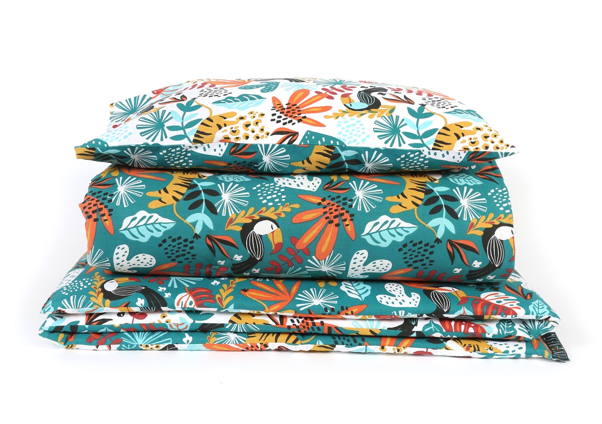 Forrest 3 Piece Reversible Cot Bed Set, Rainforest