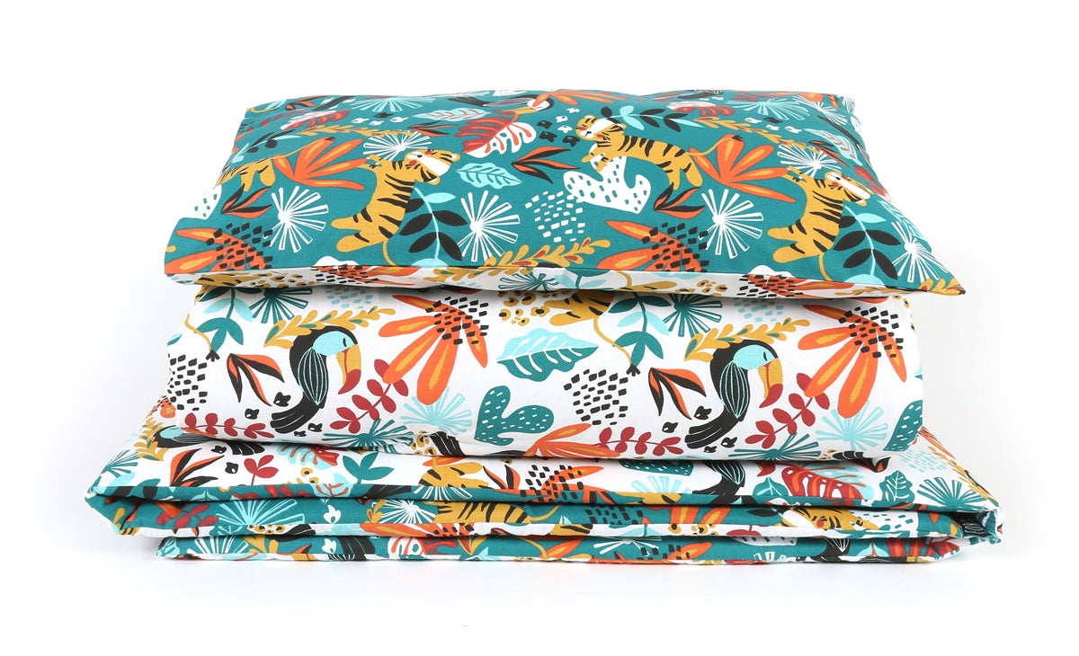 Forrest 3 Piece Reversible Cot Bed Set, Rainforest