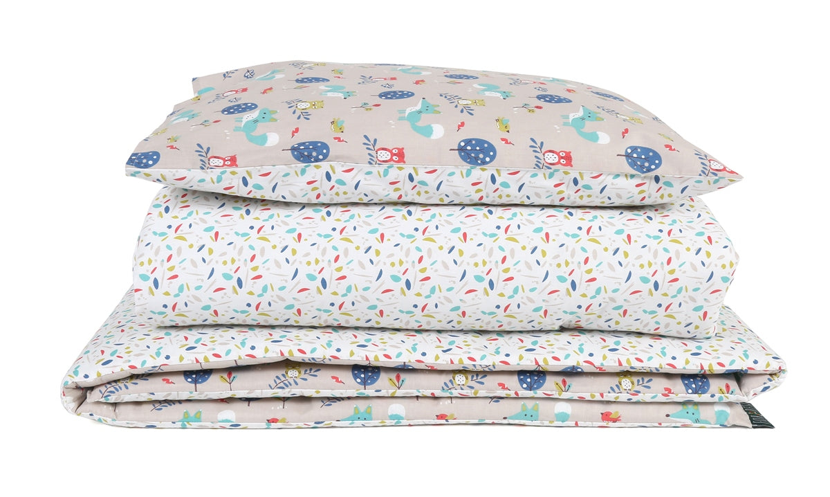 Forrest 3 Piece Reversible Cot Bed Set, Woody