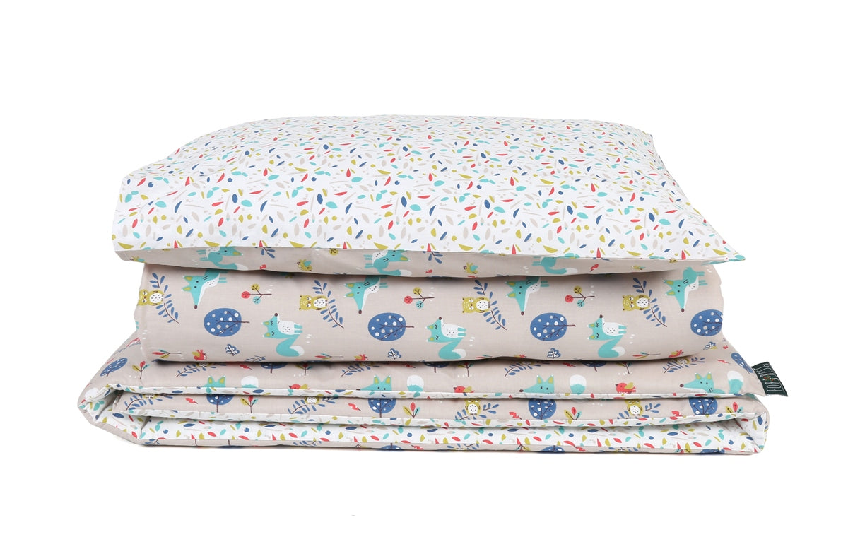 Forrest 3 Piece Reversible Cot Bed Set, Woody