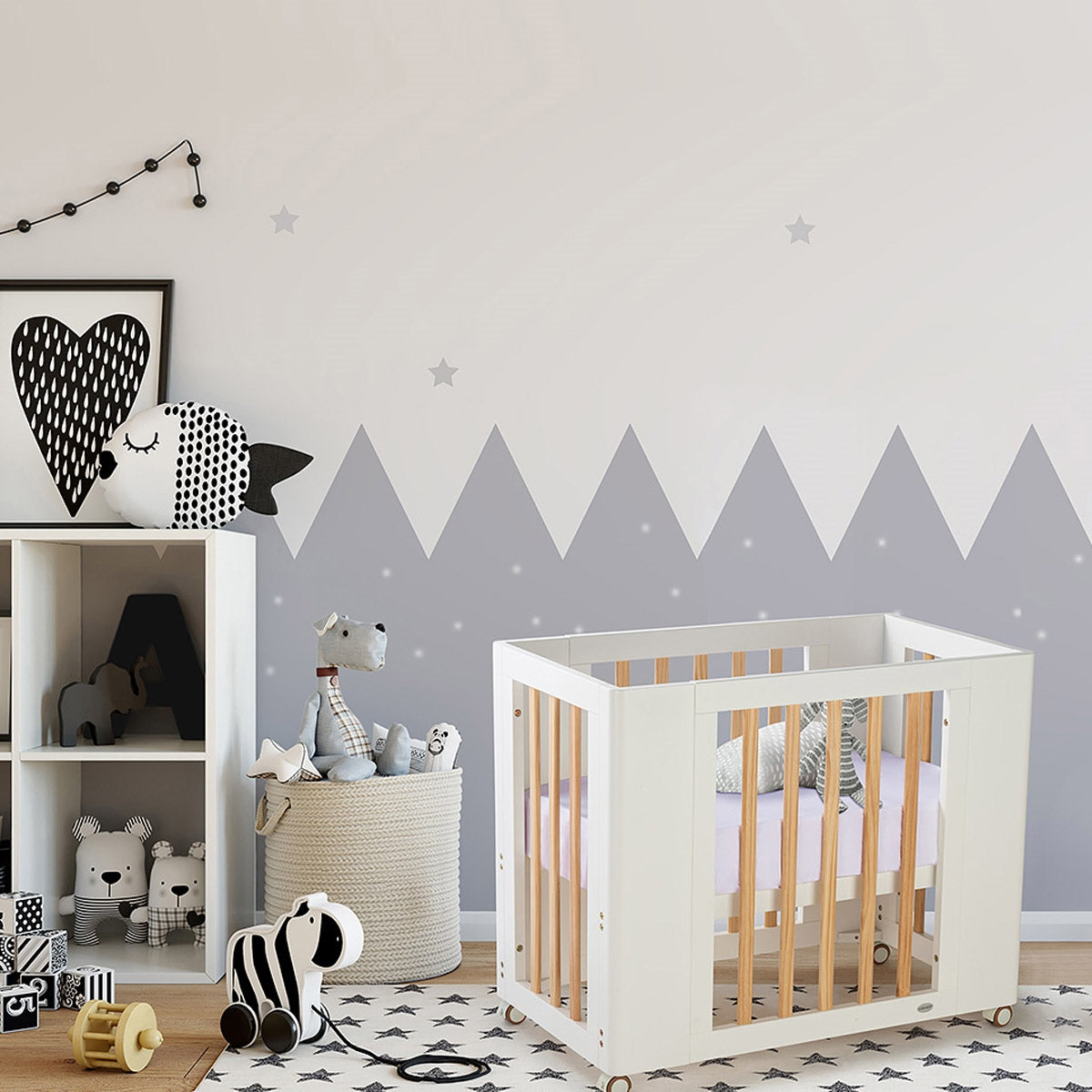 Cocoon Evoke 4 in 1 Nursery Furniture System, Dove Grey / Natural Wash