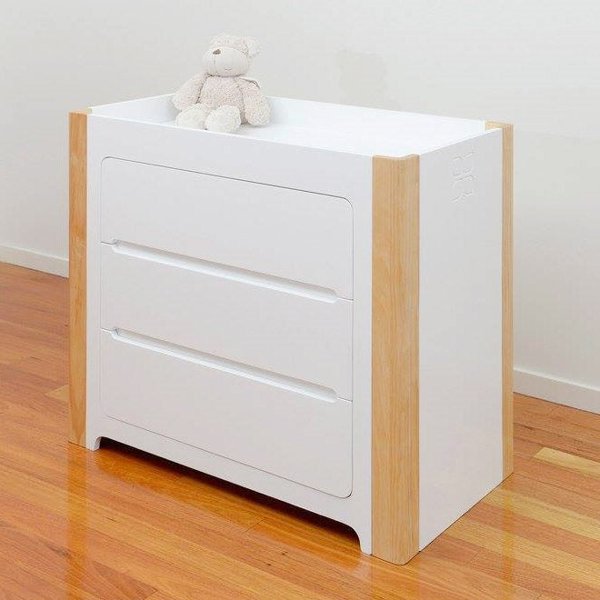 Cocoon Evoluer 4in1 Cotbed + Change Area Dresser, White / Natural