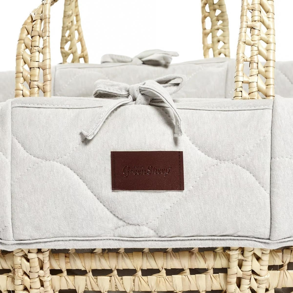 Little Green Sheep Natural Quilted Moses Basket + Mattress