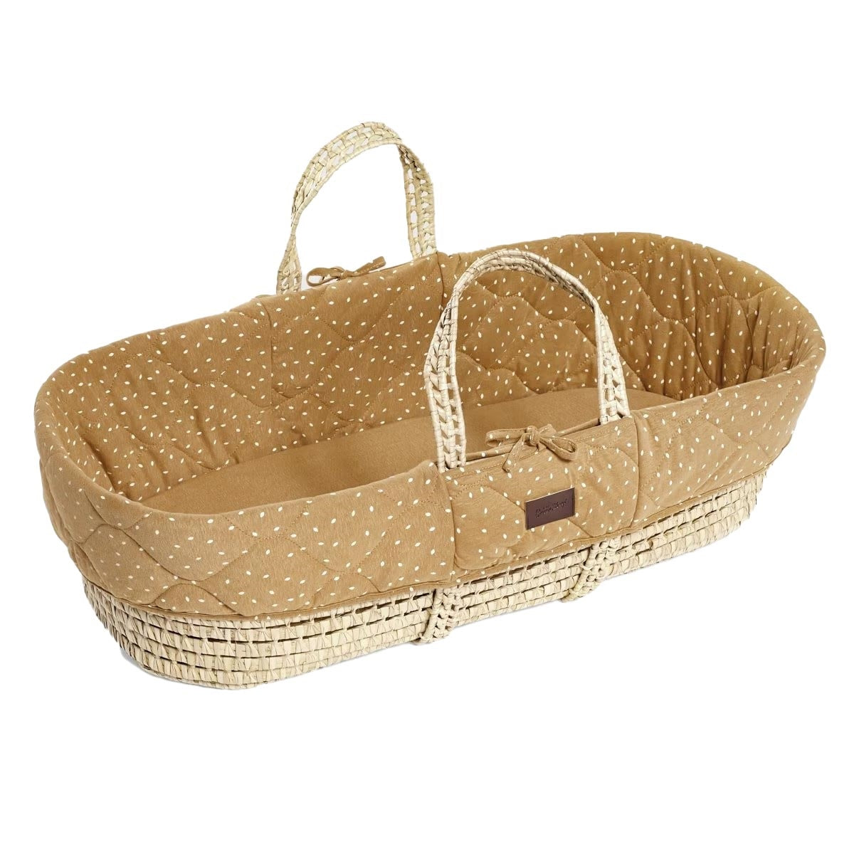 Little Green Sheep Natural Quilted Moses Basket + Mattress