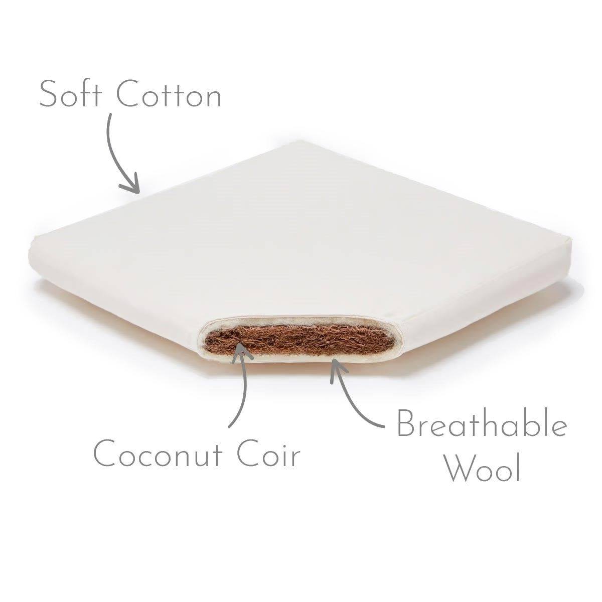 Little Green Sheep Natural Quilted Moses Basket + Mattress