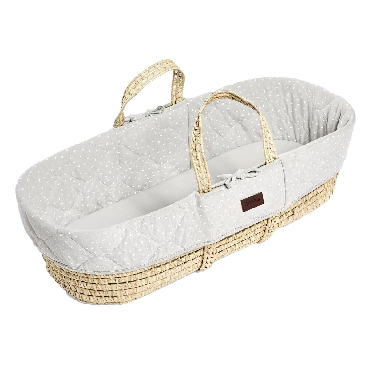 Little Green Sheep Natural Quilted Moses Basket + Mattress