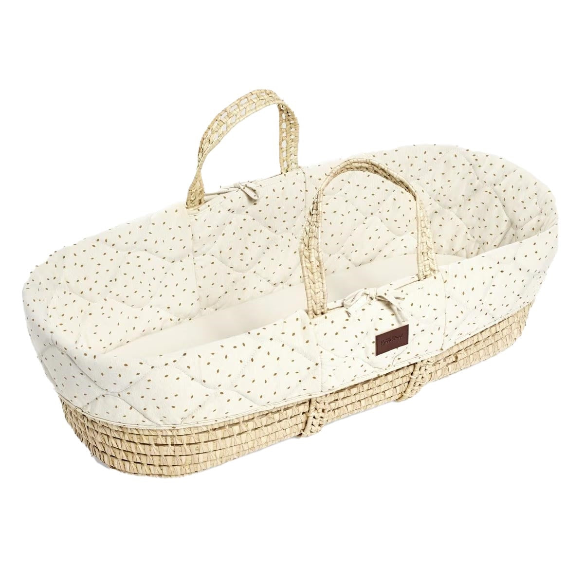 Little Green Sheep Natural Quilted Moses Basket + Mattress